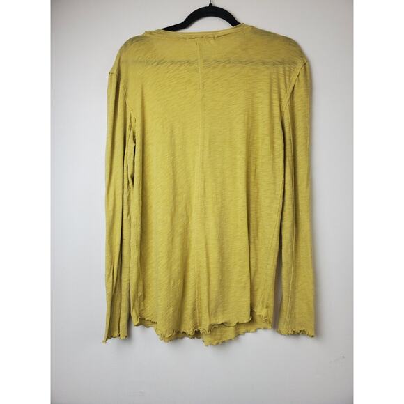Free People Womens Large Be MY BABY Long Sleeve Tee Top Lightweight Lettuce Hem - Picture 11 of 11